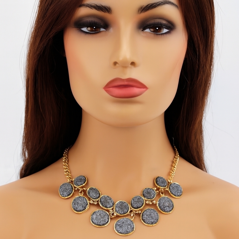 Apt. 9 Women's Stunning Dual Tone, Textured Statement Necklace - 19+2-inch